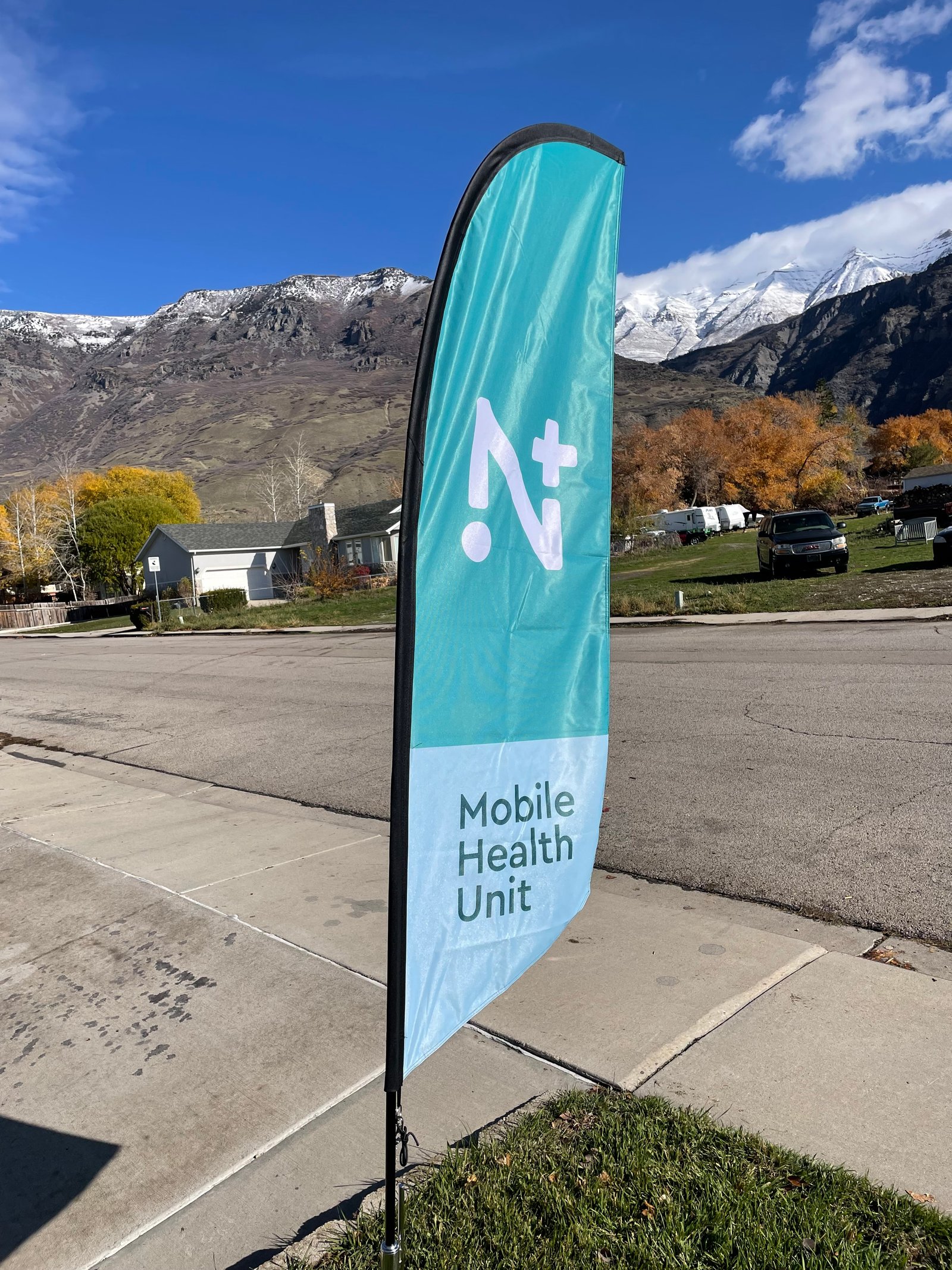 Mobile Health Unit feather flag banner